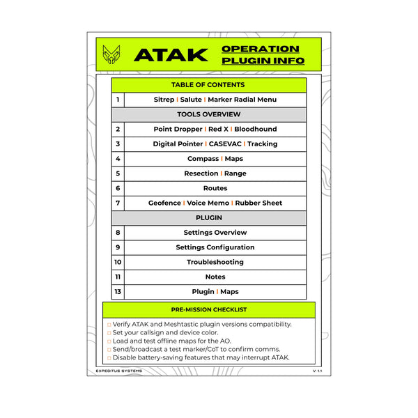 ATAK Field Cards - MeshTak edition (Digital Version)